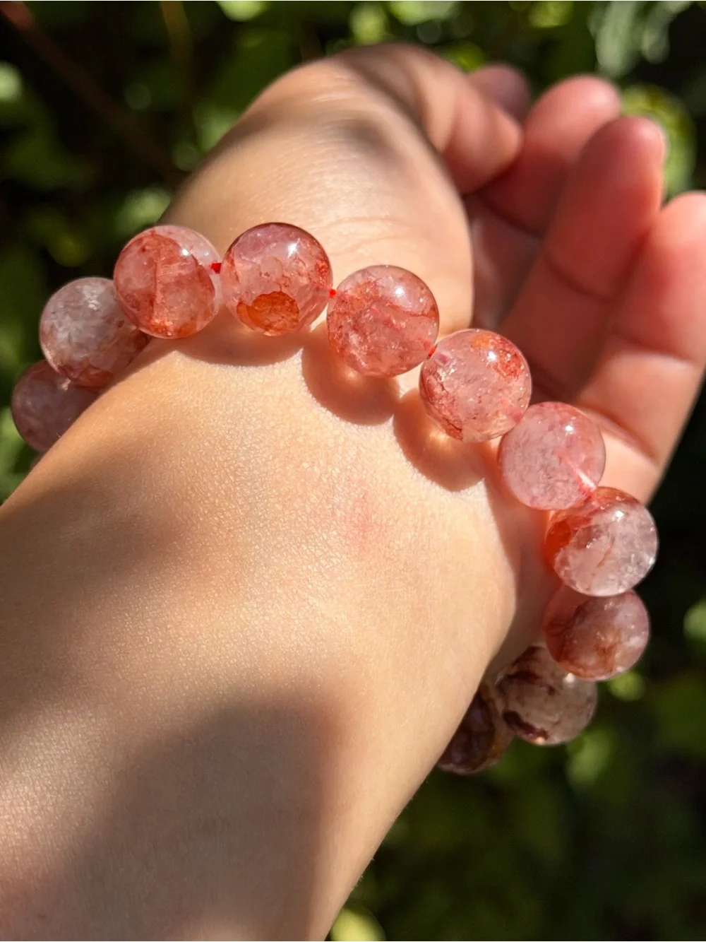 12.5mm stretchable fire quartz bracelet 2218